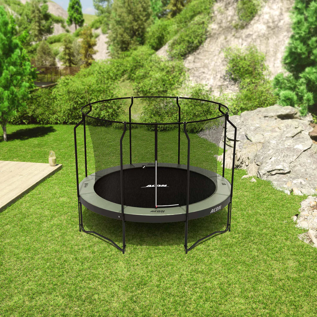 ACON Air 3,7m Rundes Trampolin mit Premium-Netz und Leiter