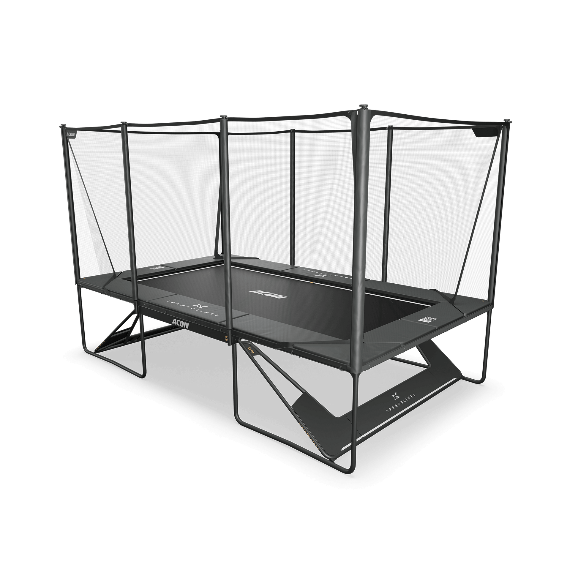 ACON X 17ft Rectangular Trampoline with Net and Ladder, Black. & 10111-X-BL